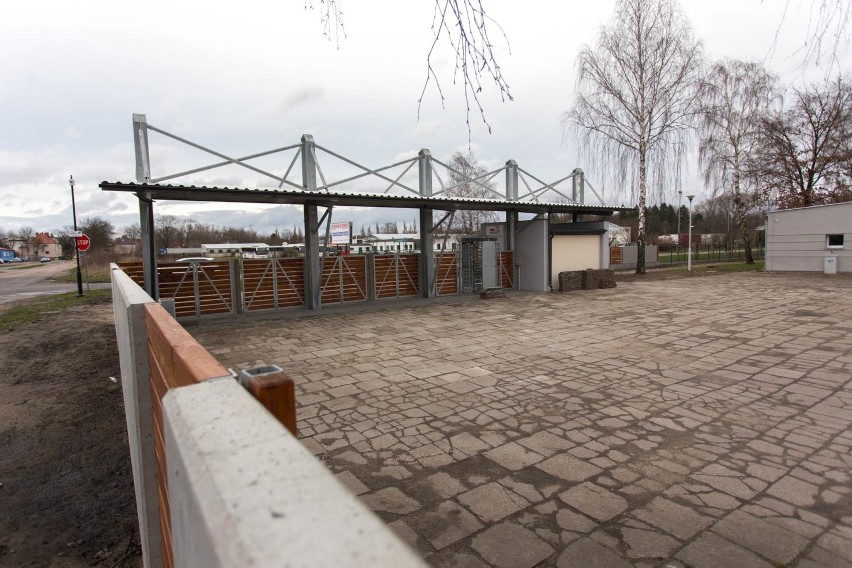 Modernizowany stadion Gryfa w Słupsku.