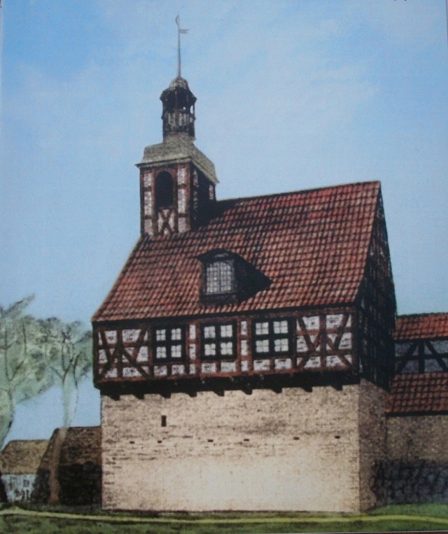 Tak wyglądał zbór luterański zbudowany w 1741 r. w Skarszewach (obecna ulica Szkolna).