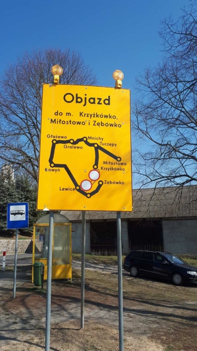 Uwaga! Trwa budowa drogi powiatowej Lewice - Krzyżkówko. Dojazd do Krzyżkówka od strony Lewic nie jest możliwy (7.04.2020).