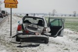 Wypadek w Kończewicach. 5 osób rannych po zderzeniu 2 samochodów