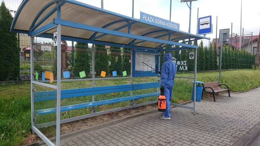 Wiaty autobusowe zostały zdezynfekowane. Pasażerowie mogą czuć się bezpieczniej 