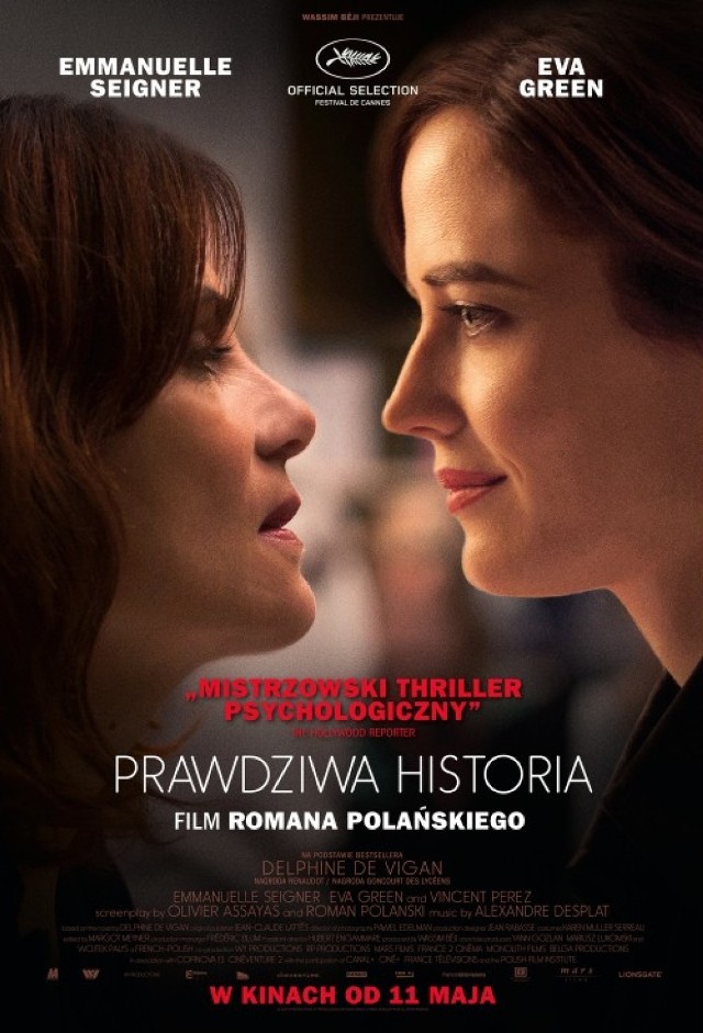 Prawdziwa historia
reż. Roman Polański / thriller, psychologiczny / Belgia, Francja 2018 / 110’



Delphine (Emmanuelle Seigner) to poczytna paryska pisarka, która od jakiegoś czasu cierpi na brak weny. Gdy pewnego dnia w trakcie podpisywania książek poznaje tajemniczą kobietę (Eva Green), jej życie zaczyna stopniowo zbaczać z wcześniej wytyczonego toru.