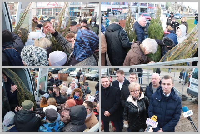 Darmowe choinki od Nowej Lewicy we Włocławku - krzyki i awantura na placu Wolności.