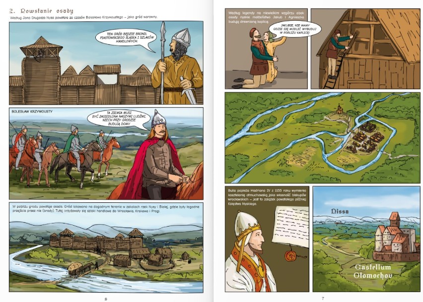 Komiks  przedstawia  średniowieczne losy miasta i jego...