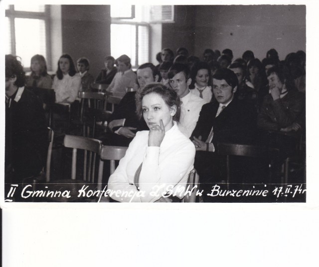 Rok 1974. Gminna konferencja młodzieży socjalistycznej w Burzeninie