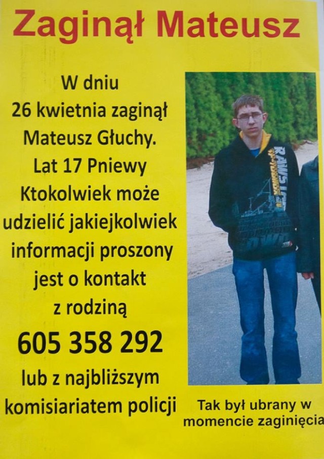 Zaginął Mateusz Głuchy