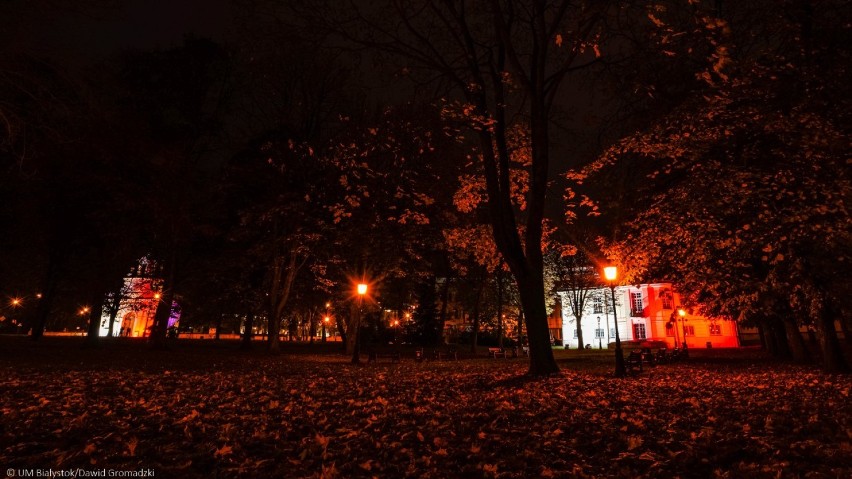 Święto Niepodległości 20202. Biało-czerwony Białystok. Podświetlone budynki miasta 11 listopada [zdjęcia]
