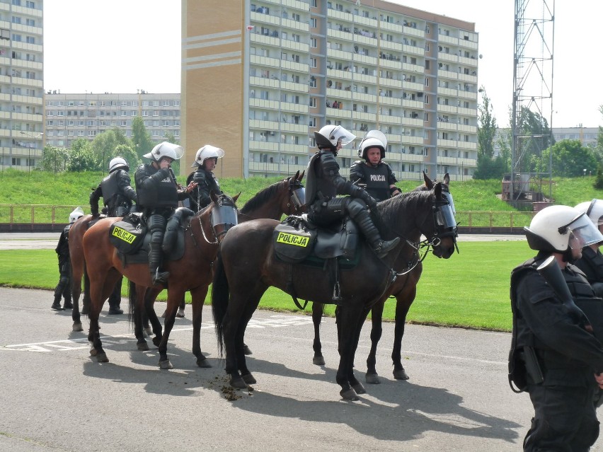 Szkolenie policji na Stadionie Miejskim w Jastrzębiu-Zdroju