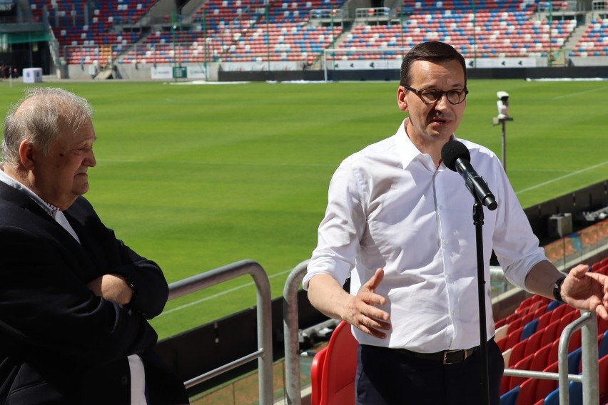 Premier Mateusz Morawiecki odwiedził dzisiaj stadion Górnika...