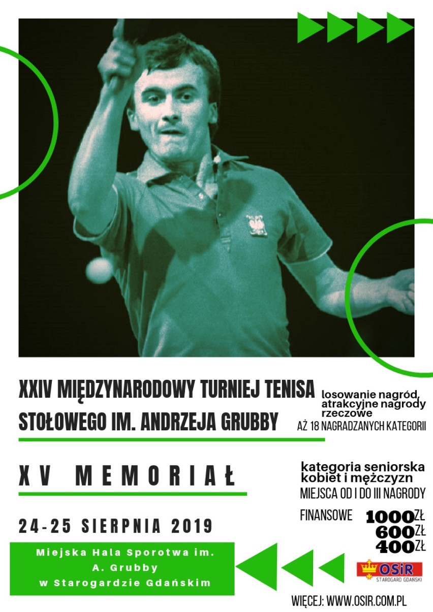 Starogard Gd.: XXIV Międzynarodowy Turniej Tenisa Stołowego im. Andrzeja Grubby – XV Memoriał 