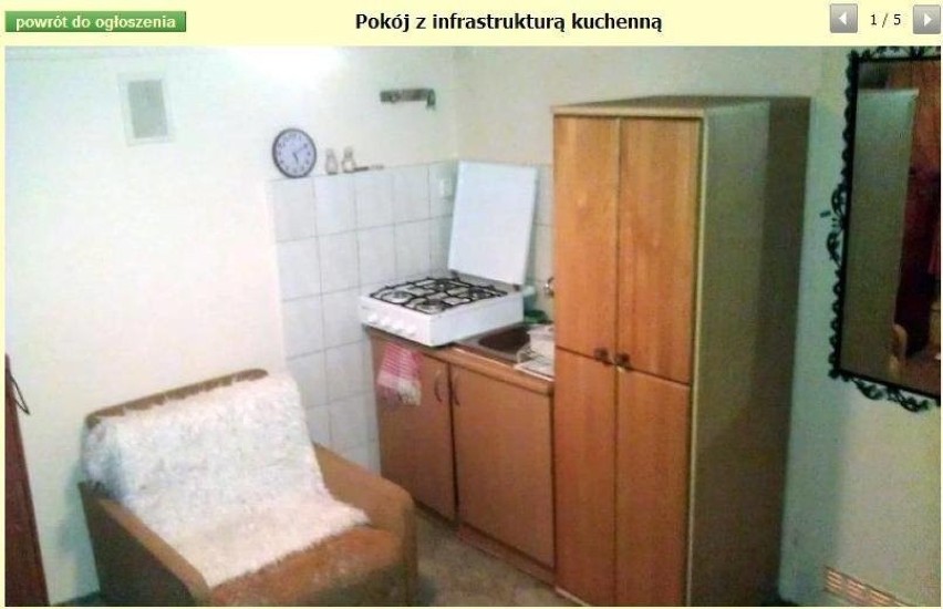 750 złotych za wspaniały "pokój z infrastrukturą kuchenną"