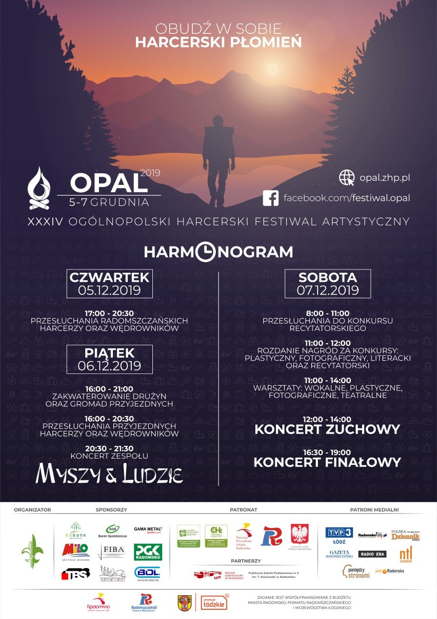 Przed nami 34. Harcerski Festiwal OPAL Radomsko 2019. Gwiazdą imprezy "Myszy i Ludzie" [PROGRAM]