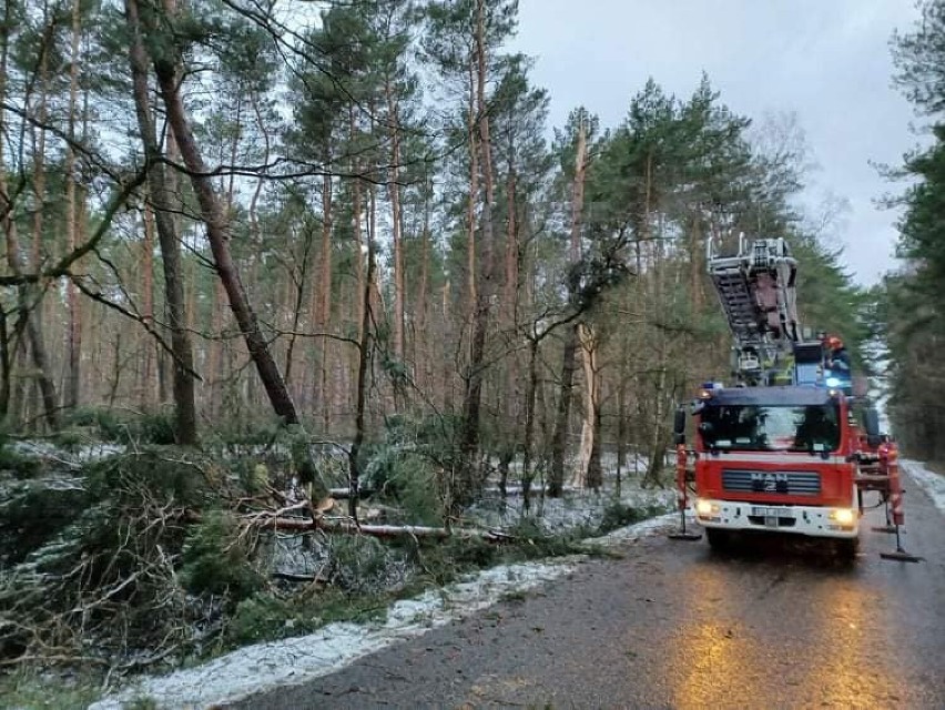 Burza śnieżna w powiecie łęczyckim. Strażacy podsumowali działania ZDJĘCIA