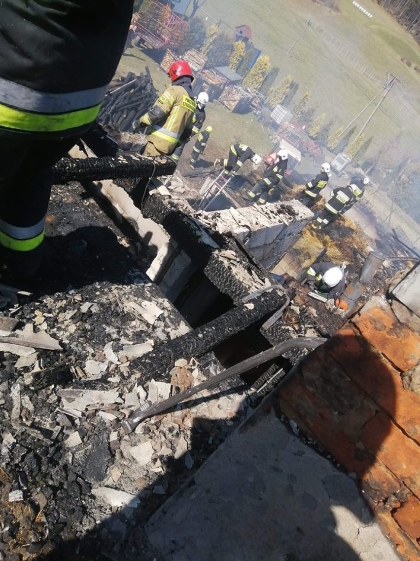 Pożar w Porąbce strawił dom i budynki gospodarcze. Spłonęły zwierzęta