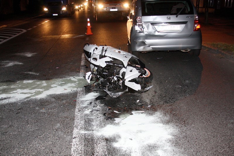 Kierowca motocykla trafił do szpitala w Słupsku