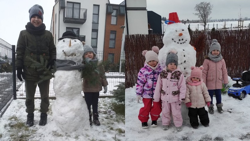 Zima w Grodzisku: Śnieg przede wszystkim cieszy dzieci. Zobaczcie ich dzieła!