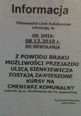 Pleszew - Zima zawiesiła kurs na cmentarz