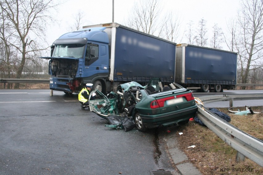 Wypadek w Świeciu na DK 91