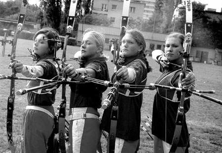 Drużynowe mistrzynie Polski (od lewej): Klaudia Kruczek, Wioletta Myszor, Katarzyna Kostka, Aneta Domańska.  Fot. Archiwum