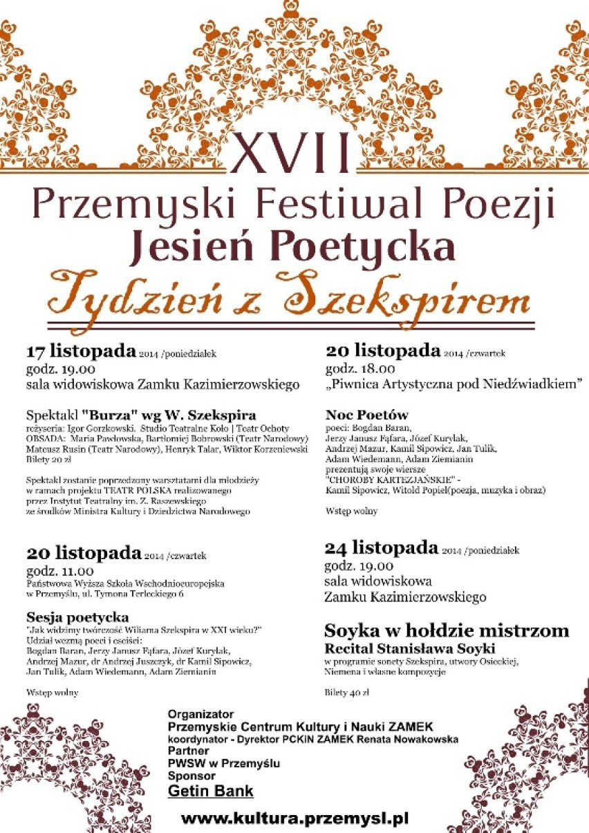 XVII Przemyski Festiwal Jesień Poetycka