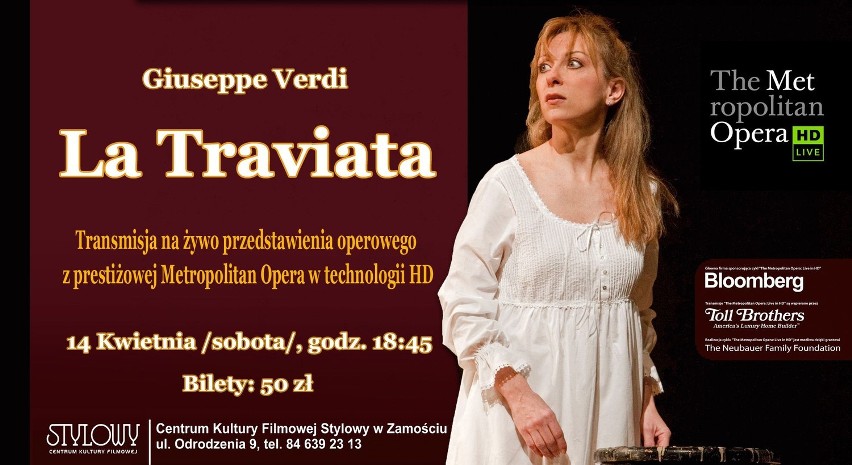 La Traviata - transmisja na żywo z Nowego Jorku do Zamościa