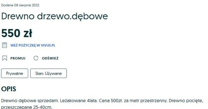 Drewno opałowe "szybko schodzi". Ile kosztuje w nadleśnictwie, a ile w internecie?