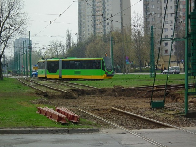 Rondo Rataje Poznań - Rozpoczął się remont. TAK TERAZ JEŻDŻĄ TRAMWAJE