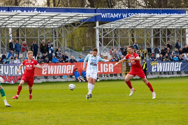 23.04.2022, Kraków: mecz II ligi Hutnik - Sokół Ostróda
