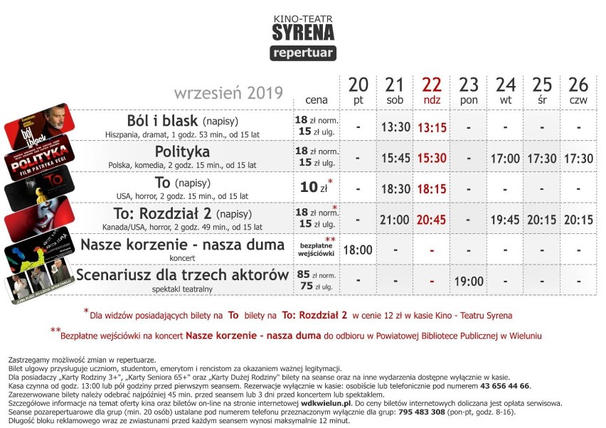 Repertuar kina Syrena w Wieluniu od 20 do 26 września [ZWIASTUNY]
