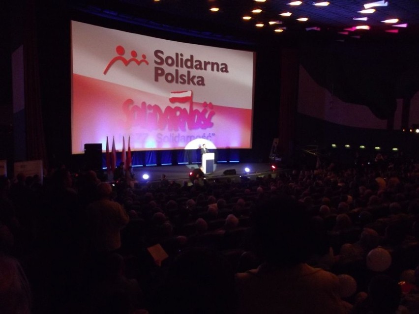 Podczas konwencji Solidarnej Polski w krakowskim kinie...