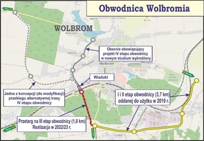 Obwodnica Wolbromia - mapa