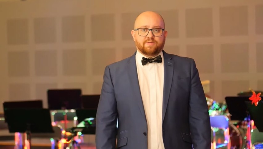 Marcin Wieczorek - kapelmistrz orkiestry OSP w Kościelnej Wsi