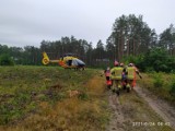 Wypadek pod Krzeszycami. Zderzyły się dwie ciężarówki. Na miejscu lądował śmigłowiec LPR. Droga jest zablokowana