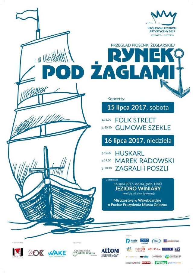 W najbliższą sobotę i niedzielę w naszym mieście odbędzie się drugi Przegląd piosenki żeglarskiej: Rynek pod żaglami. Zagrają zespoły szantowe z Gniezna, Konina i Słupcy; nie zabraknie też ulubionej przez gnieźnian kapeli Zagrali i Poszli. Zapraszamy!

Start: 15 lipca godz. 18:30
Miejsce: Rynek w Gnieźnie
Wstęp: wolny