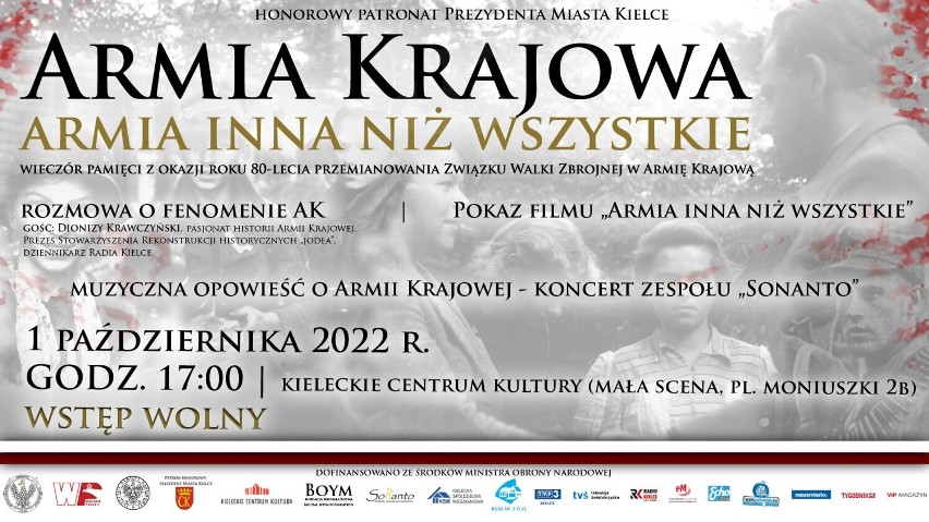 Koncert i film. W Kielcach uczczą pamięć o bohaterach z Armii Krajowej