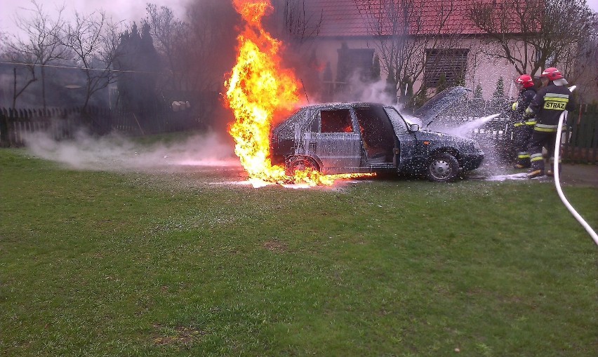 Pożar auta na ul. Langiewicza w Krotoszynie