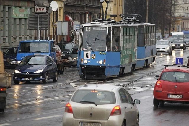 Wydzielone torowisko na ul. Pułaskiego