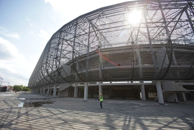 Budowa stadionu Górnika Zabrze - sierpień 2013