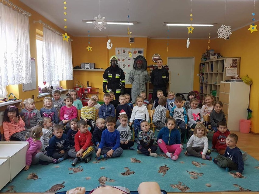 Spotkanie druhów OSP Zbąszyń i Wolsztyn  z przedszkolakami z Belęcina