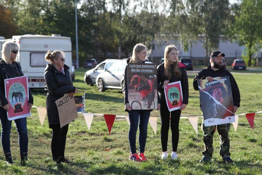 Protest przeciwko wykorzystywaniu zwierząt w Wolsztynie