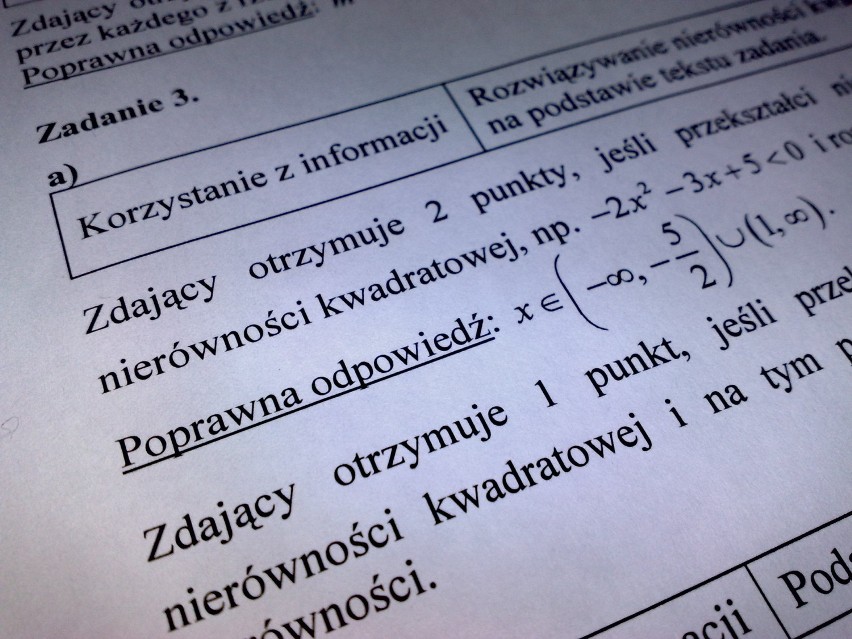 Dzisiejsze zadania egzaminu maturalnego z matematyki...