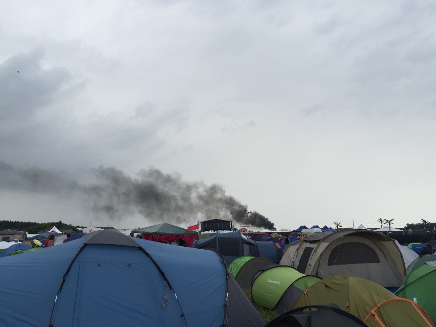 Pożar na terenie miasteczka festiwalowego Open'er w Gdyni...