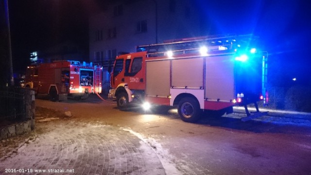 Pożar w Ostrowie 18.01.2016. Spłonął mężczyzna