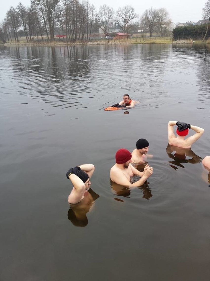 Morsy z Klubu Morsów Eskimo wskoczyli do jeziora w Kłodawie....