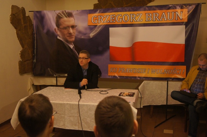 Grzegorz Braun, kandydat na prezydenta RP, w Radomsku