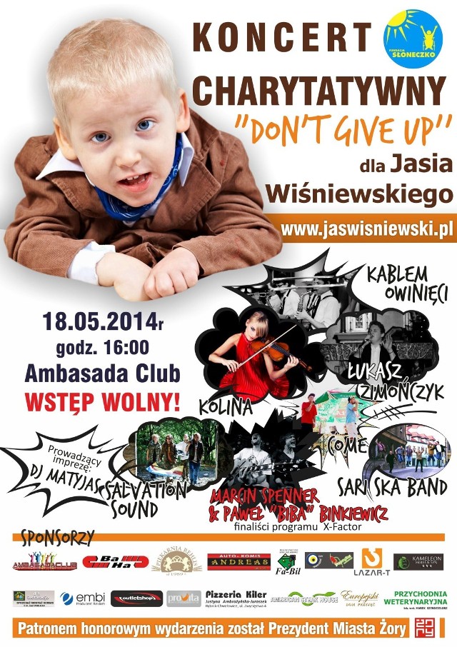 Żory: Koncert charytatywny dla Jasia Wiśniewskiego