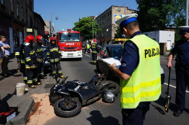 Pijany motocyklista z Siemianowic spowodował kolizję z dwoma samochodami