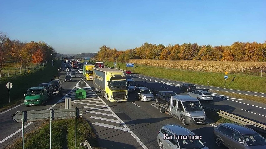 Zator na autostradowej obwodnicy Krakowa