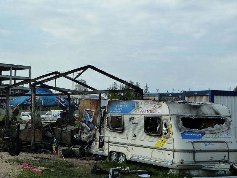 Na plaży w Wilanowie wybuchł pożar (ZDJĘCIA)