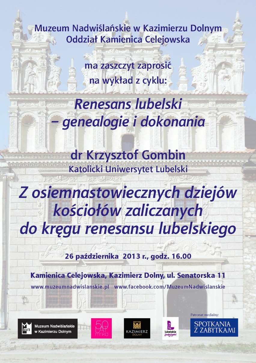 Muzeum Nadwiślańskie w Kazimierzu Dolnym – program na październik 2013